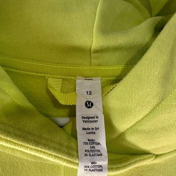 Lululemon Loungeful Cropped Hoodie - 12 - Electric Lemon - Picture 2 of 4